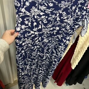 NWT Emma & Michele Navy and White Floral Maxi Dress
